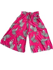 Shein Curve Pants Bottom Summer Hot Pink Animal Cheetah Leopard Flare Slinky +4X