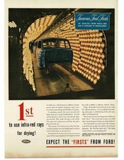 1945 Ford Motor Co. Famous Firsts Infra-Red Car Paint Drying Vintage Print Ad