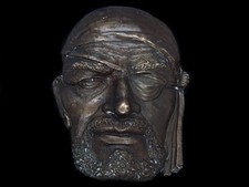 TE01175 VINTAGE 1977 BERGAMOT PIRATE FACE w/ HIDDEN STASHBOX BELT BUCKLE