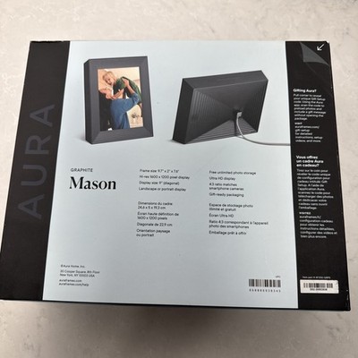 Aura Home Mason 9'' Digital Wifi Frame Dual Orientation Graphite AF200-GRPS new