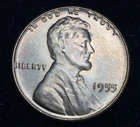 1955 P Lincoln Wheat Penny 1C Brilliant High Grade Die Breaks
