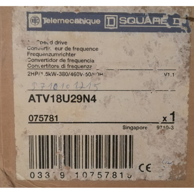 Telemecanique Square D AC Speed Drive  ATV18U29N4 | 075781 New