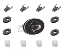 5Pcs Black Turn Locks Clasp, Oval 5/8 Inch Twist Lock Purse Closure Lock Meta...