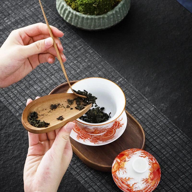 Plato de porcelana 180 ml con tapa taza platillo Sancai cuenco pescado estampado cerámica Gaiwan Foto 4 de 4