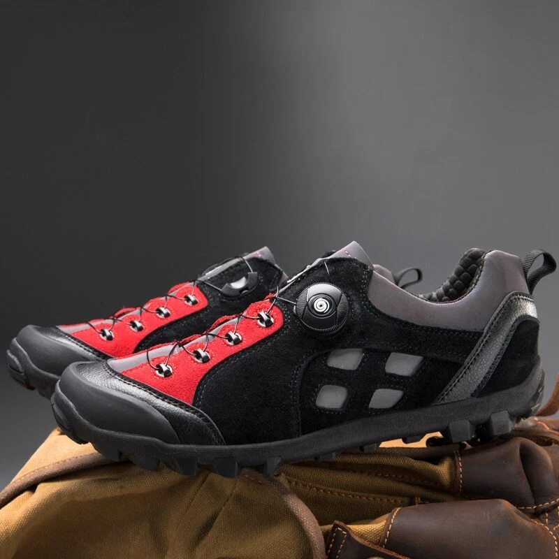 Zapatos de bicicleta de montaña con bloqueo automático Ciclismo MTB Hombres Carretera Velocidad Botines Tenis Rojo Foto 4 de 4