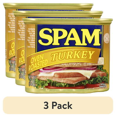 (3 pack) SPAM Oven Roasted Turkey, 12 oz Can