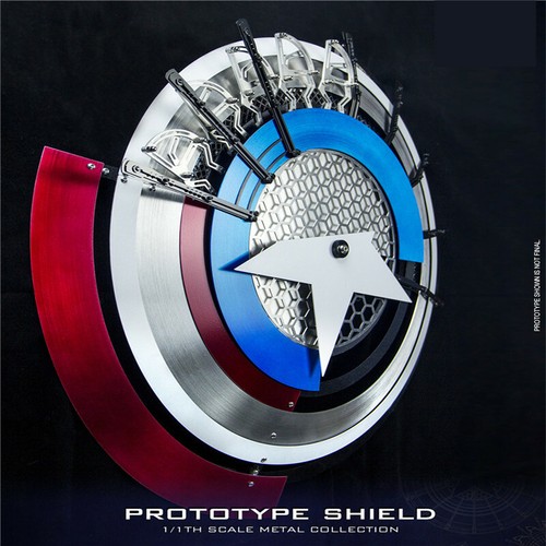 Captain America's Prototype Shield Cosplay Prop 1:1 Scale Metal Collectible Toy - Picture 1 of 10