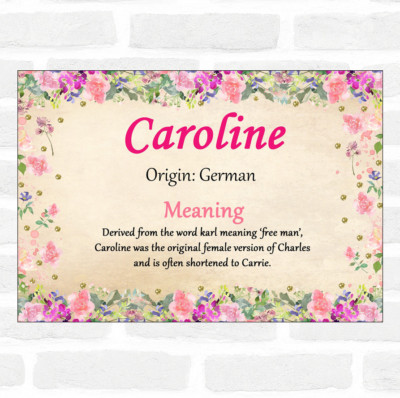 Caroline Namensbedeutung Blumenzertifikat