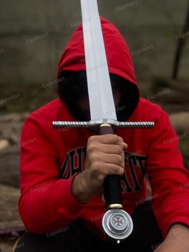 Top Quality Handmade Faithkeeper Knights Templar Sword Replica With Scabbard - Picture 5 of 6
