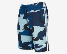Adidas Originals 3 Stripe French Terry Shorts Blue Camo Men's XL 2XL BNWT