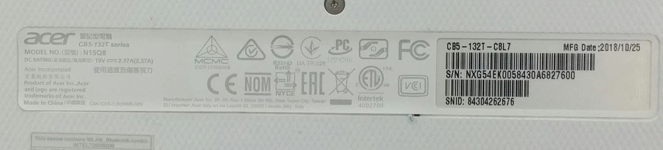 Acer N15Q8 CB5-132T Series Celeron 1.16GHz 4GB Ram 32GB SSD Chrome OS - Image 4 of 4