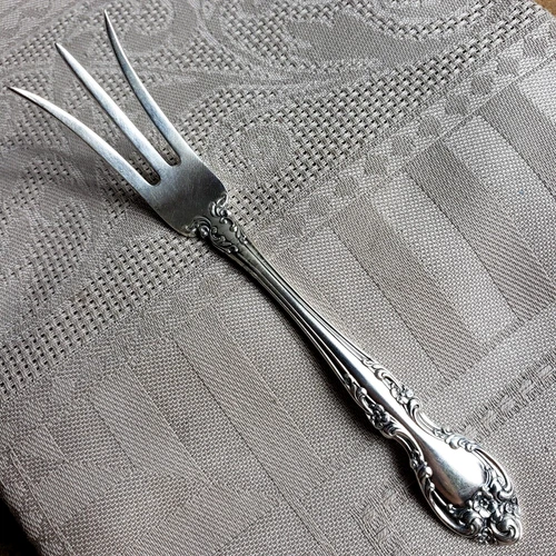 GORHAM MELROSE NO MONO Sterling Silver 4.25" Citrus Fruit Fork 3 Prong Lemon VTG