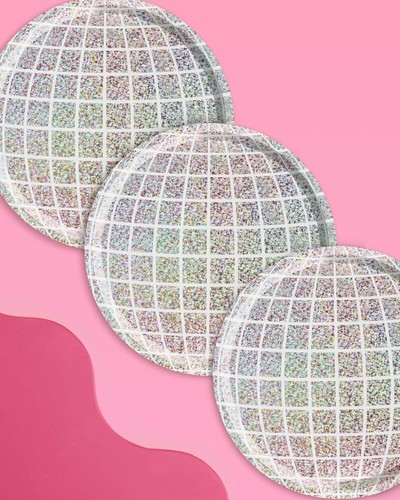 Holographic Disco Ball Paper Plates - 25 pk 9" | Bachelorette Party Decorati... - Picture 2 of 5