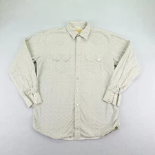 Boot Barn Shirt Mens XL Gray Blue Western Sawtooth Pearl Snap Ditsy Floral ^