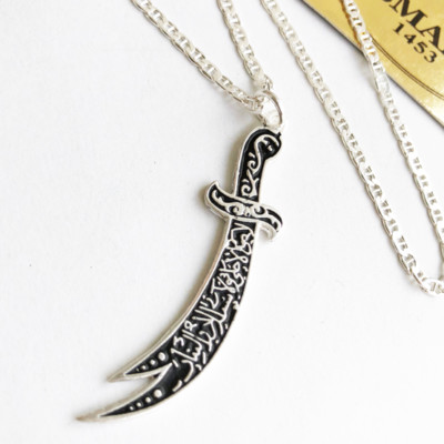 Zülfikar Kette Hz Ali Silber 925 OSMANLI 1453 TÜRKIYE göktürk Atatürk alevi kn1