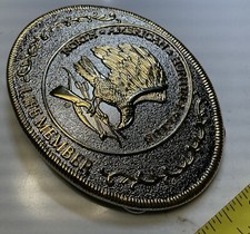 Vintage North American Hunting Club Life Member Gold Silver Belt Buckle Eagle