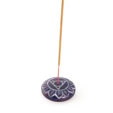 Incense Burner - Soapstone Pebble Third Eye Chakra Ajna 2.5"
