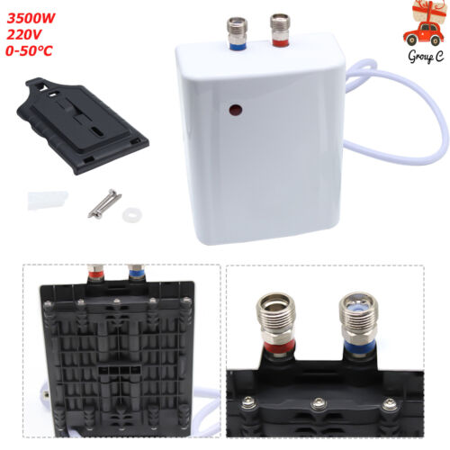3500W Mini Tankless Electric Instant Hot Water Heater Kitchen Bathroom Shower - Foto 1 di 10