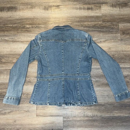 Y2K AXCESS DENIM JACKET STRETCH FITTED WOMENS SIZE M - Picture 2 of 6
