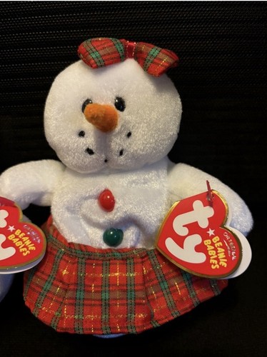 TY Beanie Babies Coolston & Coolstina snowman and snow girl NWT 2007 RARE - Picture 3 of 10