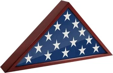 NEW USA AMERICAN US FOLDED MEMORIAL FLAG TRIANGLE DISPLAY CASE BOX BURIAL CASKET