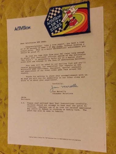 👀 Parche Premio Activision Atari De Colección Años 80 -- Sky Jinks Sky Stars - Imagen 3 de 3
