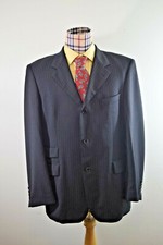 HUGO BOSS Men's Germany Stretch Black Striped Blazer Sport Coat 42L