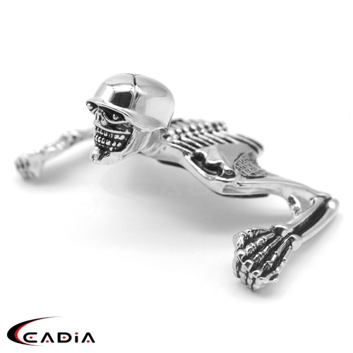 4" 4-1/2" 5-3/4" Headlight Visor/ Fender Skull Skeleton Ornament For Harley Dyna - Imagen 7 de 11