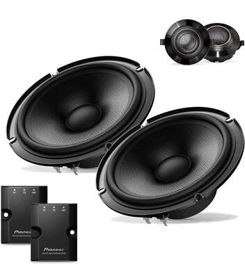 Pioneer TS-Z65C, 2-Way Component Car Audio Speakers, Full Range, Open & Smooth S
