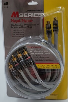 Monster Cable M350i ''M'' Series High Performance Gold Audio Cable 6.6ft 2M Pair