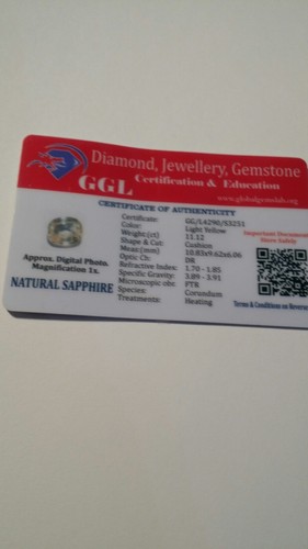 11.12 cts Natural Cushion-cut Gorgeous-luster Yellow VVS1 Sapphire (Madagascar) - Picture 6 of 6