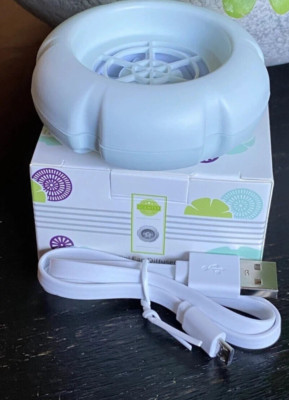 Scentsy Solo Mini Fan Diffuser Mint Green & Bonfire Beach Pods Bundle NIB
