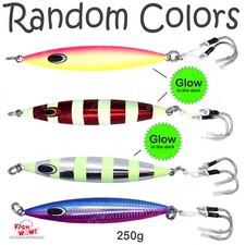 20pcs Random colors 250g Fishing Slow Pitch Jig 9oz flat fall vertical sk baits