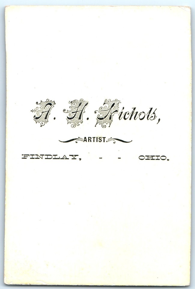 c1870s Findlay, OH Cute Young Lady Girl Mole CdV Photo Card AH Nichols ...