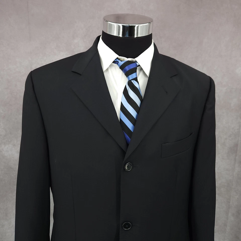 Blazer Next Lanificio Mario Zegna Para Hombre 40 L Negro Lana Virgen Super 100's Italia Foto 3 de 4