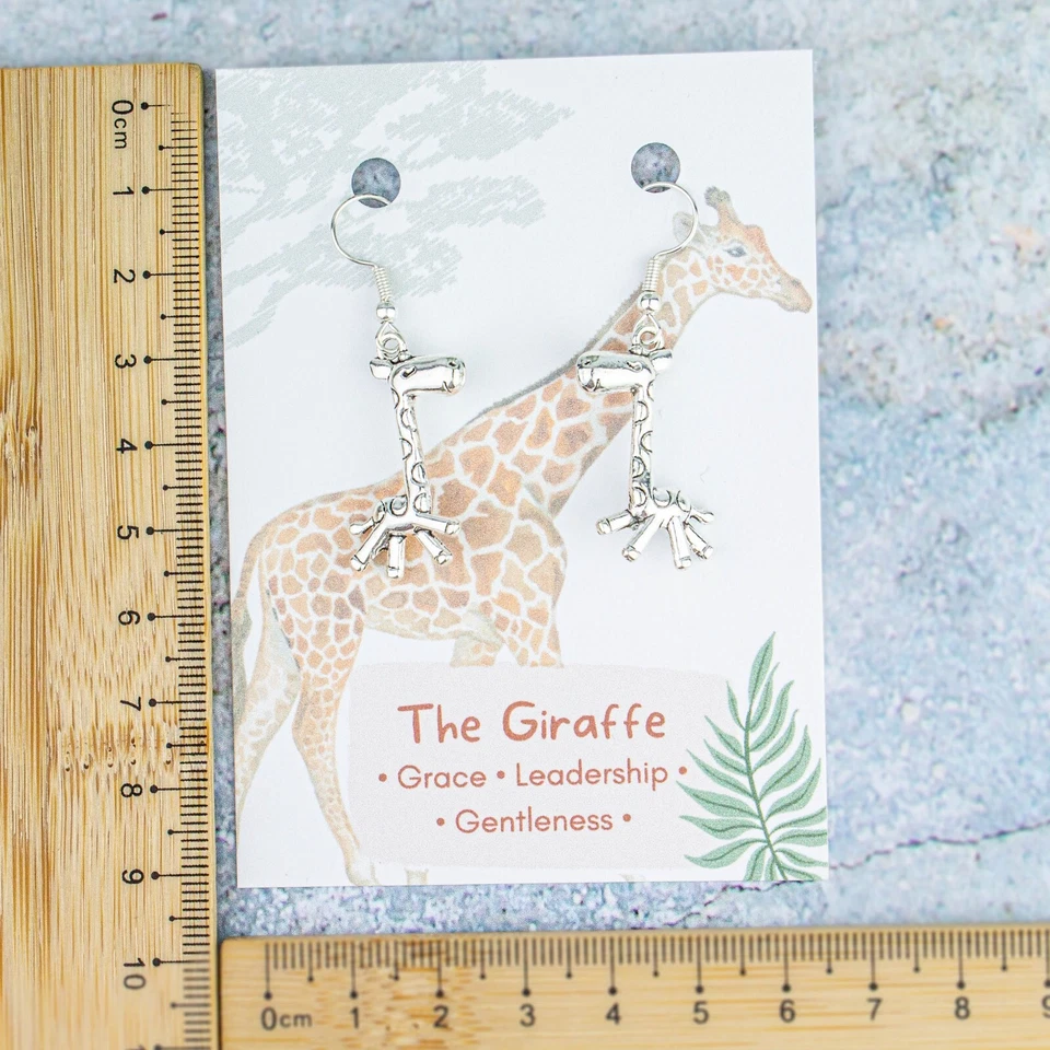 Giraffe Charm Earrings, Animal Jewellery, Gifts For Giraffe Lovers, Zoo Charms - Image 3 of 4