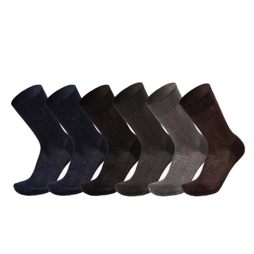 6 Paia Calza Corta Uomo Rasata Rimagliata,Filo di Scozia CHIFFON PUNTO - Foto 2 di 11