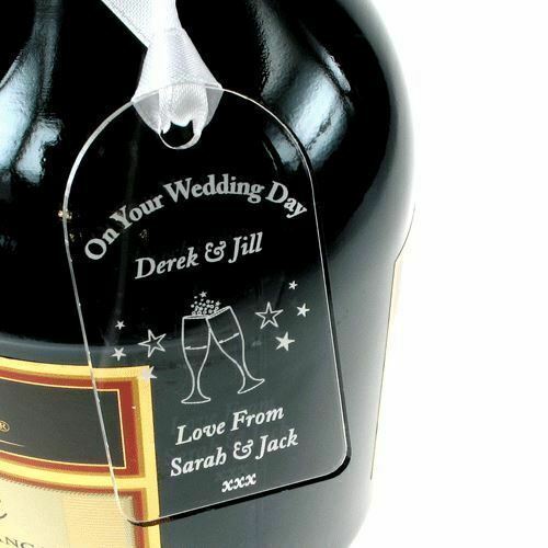 Personalised wedding gift tag, engraved wedding bottle tag, special wedding - Picture 2 of 2