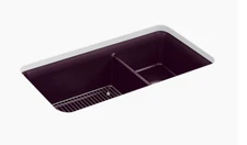 KOHLER K-8204-CM8 Cairn 33½" Double Undermount Sink - Matte Plum (Discontinued)