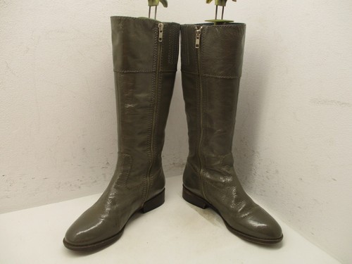 BODEN Spain Gray Patent Leather Zip Knee High Boots Womens Size 39 EUR - Picture 4 of 9