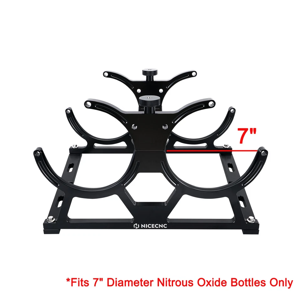 NICECNC Aluminum 7" Nitrous Dual Bottle Bracket Holder Kit For 10-15 Lb Bottles - Image 2 of 4