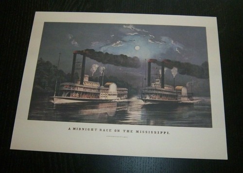 Set / 4 Steamboat Prints by Currier & Ives - USPS Issued Excellent Condition - Picture 4 of 5