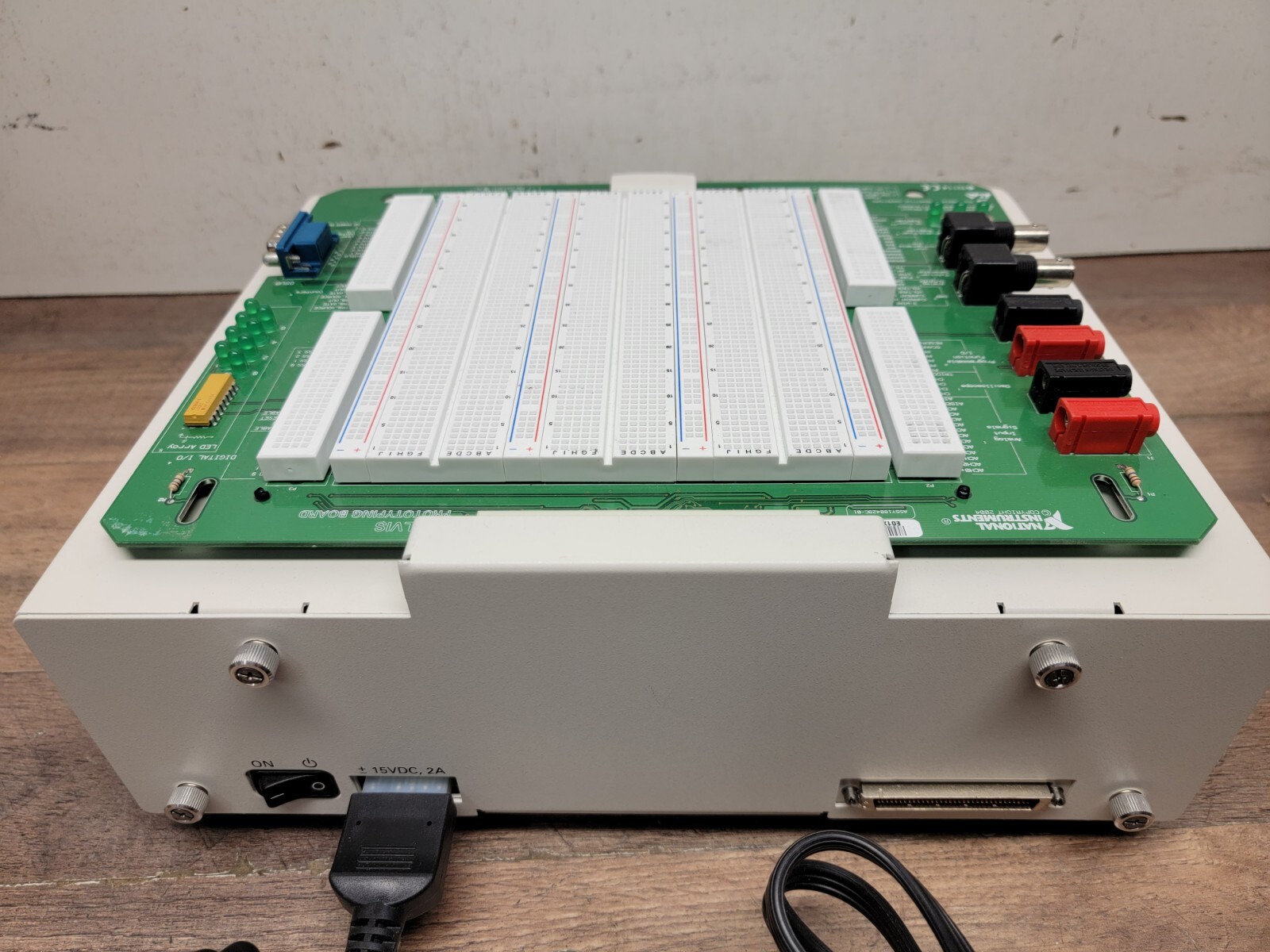 National Instruments NI Elvis with prototyping board and power supply