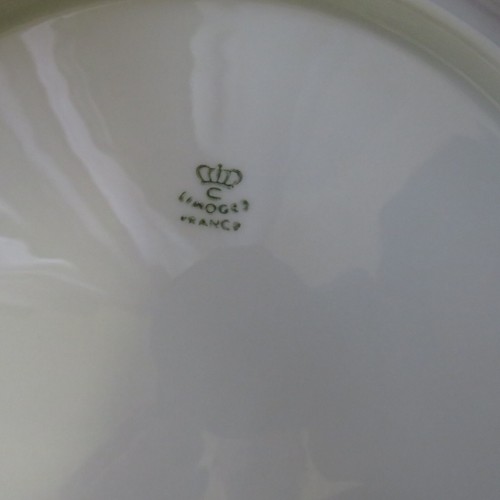 6 assiettes plates en porcelaine limoges Chastagner décor blanc or Ø 25,4 cm - Foto 9 di 9