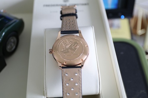 Chapado en Oro Rosa FREDERIQUE CONSTANT Esfera Azul Healey Limitada a 888 Caja de Reloj/P - Imagen 15 de 20