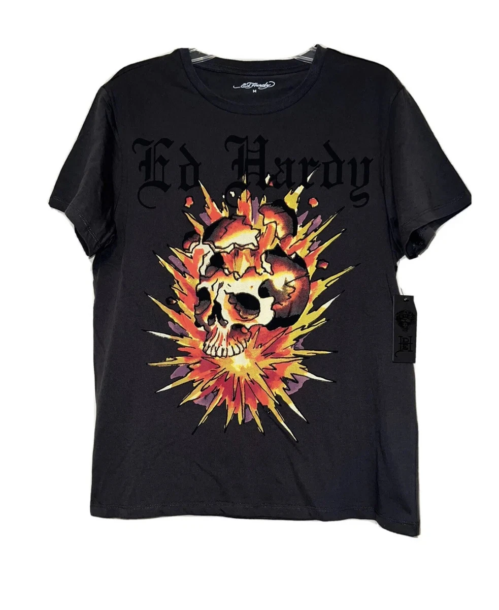 Ed Hardy Exploding Skull Men’s T-Shirt/Size Med-Brand New With Tags