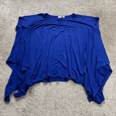 Cato Blouse Tunic Womens Plus 18/20W Royal Blue Key Hole Oversized Stretch Top