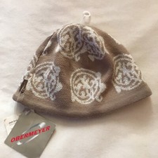 OBERMEYER JUNIORS SKI HAT BEANIE KNIT NORDIC ALPINE TAUPE Unisex WOOL MATALLIC