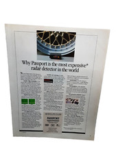 1987 Passport Radar Detector Original Print Ad Vintage 80s