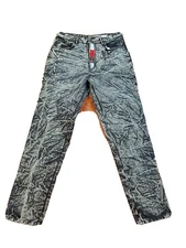  CODA  authentic Industrial gear  vintage tapered gray/black Mens Jeans 34 X 33